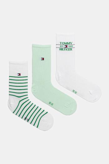 Detské ponožky Tommy Hilfiger 3-pak zelená farba, 701232830