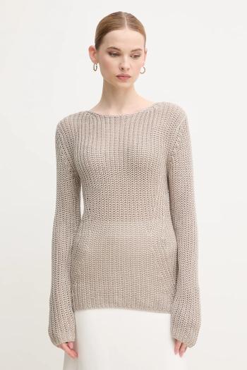 Sveter s prímesou hodvábu Calvin Klein dámsky, béžová farba, tenký, K20K208195