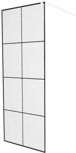 MEXEN/S - KIOTO Sprchová zástena WALK-IN 70 x 200, transparent/čierny vzor 8 mm, biela 800-070-101-20-77