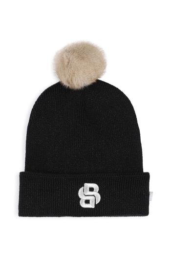 Detská čiapka BOSS čierna farba biela, J51616