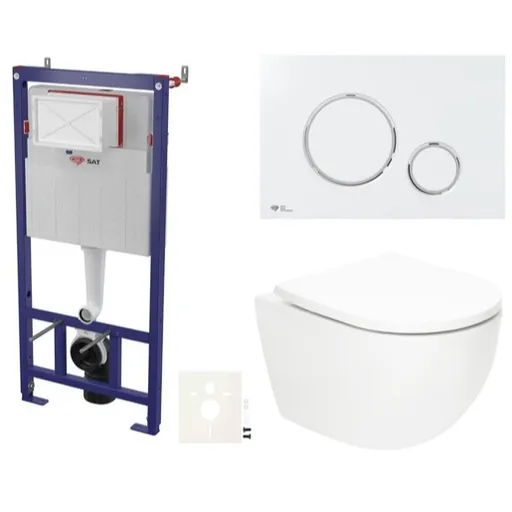 Závesný wc set SAT Fusion do ľahkých stien / predstenové vírové splachovanie SIKOSSTORFU70