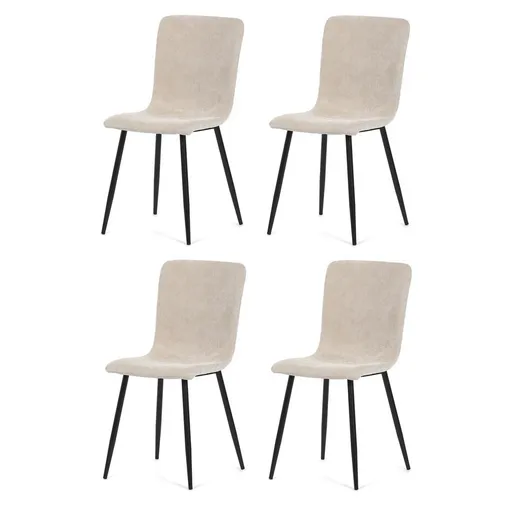Súprava jedálenských polstrovaných stoličiek 4 ks, béžová, 42 x 88 x 52 cm