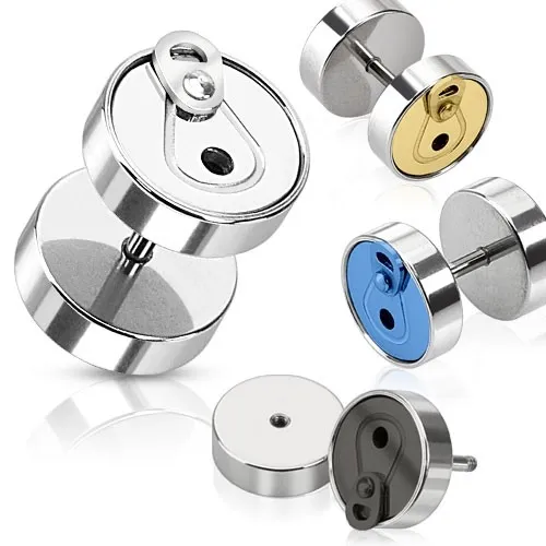 Fake plug do ucha z ocele, farebná plechovka - Farba: Čierna