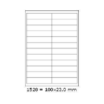 Samolepiace etikety 100 x 23 mm, 24 etikiet, A4, 100 listov