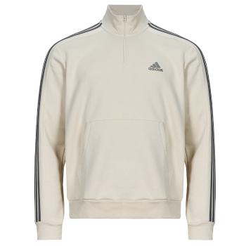 adidas  Essentials Fleece 3-Stripes 1/4-Zip Sweatshirt  Mikiny Béžová