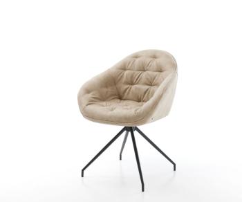 Gaio-Flex otočná stolička béžová vintage krížová základňa zúžená