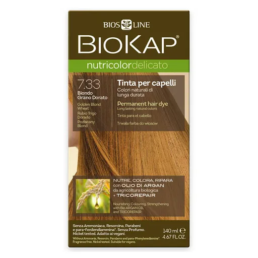 BIOKAP Farba na vlasy 7.33 Blond zlatá pšenica 140 ml