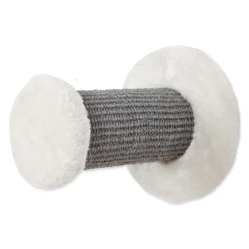 Climbing step for wall, sisal/plush, ø 18 × 22 cm, white/grey