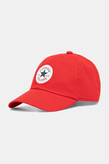 Šiltovka Converse červená farba, s nášivkou, 10027421-A15