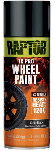 RAPTOR 1K WHEEL PAINT - Sprej na disky satin black, 0,295 kg