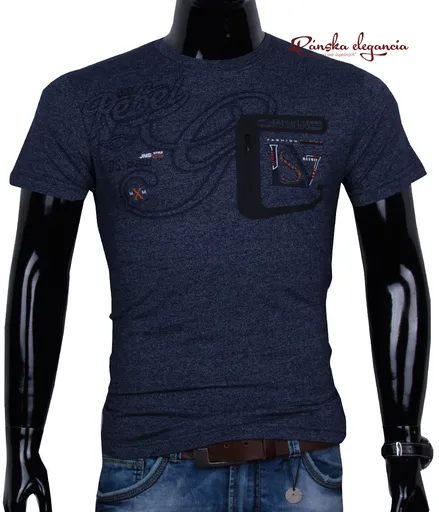 Modré tričko pre pánov v trendovom prevedení.