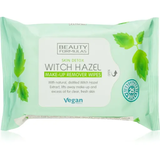 Beauty Formulas Witch Hazel čistiace a odličovacie obrúsky 25 ks