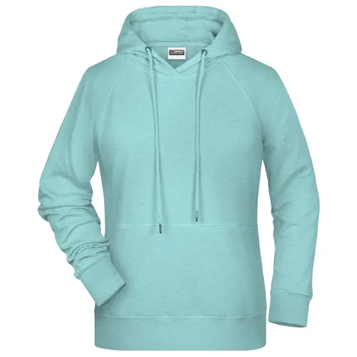 James & Nicholson (Daiber) Dámska mikina s kapucňou z biobavlny 8023 - Ľadovo modrý melír | M