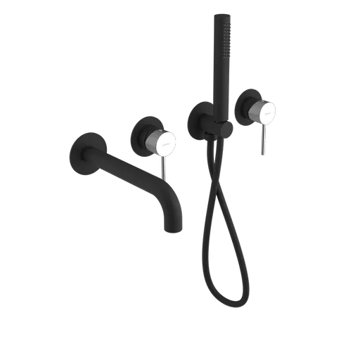 SAPHO - ULTRASAN podomietková vaňová batéria kompletná, čierná mat/chróm UT093VBC