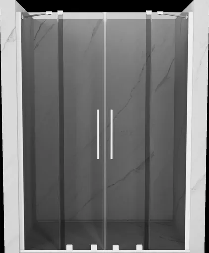 MEXEN/S - Velar Duo posuvné sprchové dvere 140, grafit, biela 871-140-000-42-20