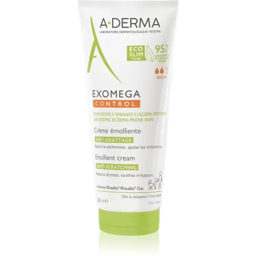 A-Derma Exomega Control Emollient Cream telový krém pre veľmi suchú citlivú a atopickú pokožku 200 ml
