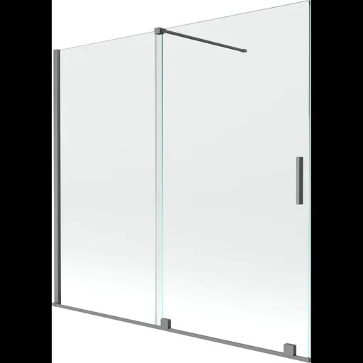 MEXEN/S - Velár dvojkrídlová posuvná vaňová zástena 170 x 150, transparent, grafit metal 896-170-000-01-95