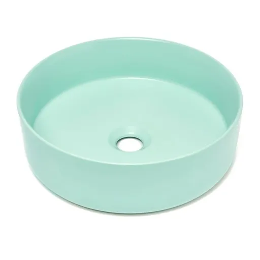 Umývadlo na dosku SAT Mood 36x36 cm mátová matná bez otvoru pre batériu, bez prepadu SATM3636LMGM