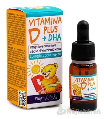 PHARMALIFE VITAMÍN D PLUS DHA kvapky pre deti 10ml