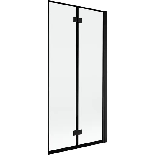MEXEN - MIST vaňová zástena 90x150 cm 6mm 2-s, čierna, okraj, pravá 8A9-090-002-70-70-P