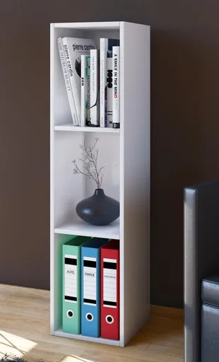 VCM Sběratelská police Mendas Maxi 3 přihrádky, bílá