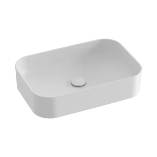 Umývadlo na dosku Ravak Ceramic Slim 55x37 cm bílá matná mat bez otvoru pre batériu, bez prepadu XJX0E155004