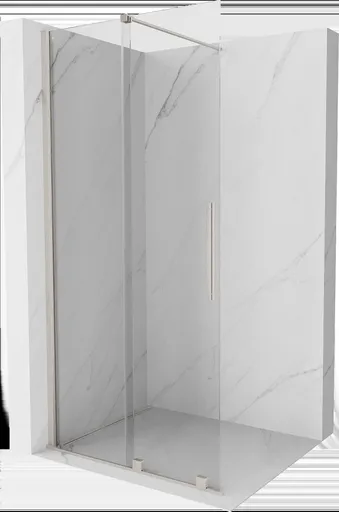 MEXEN/S - Velar Sprchová zástena posuvná Walk-in 120 x 200, transparent 8 mm, nikel kartáčovaný 871-120-000-03-97