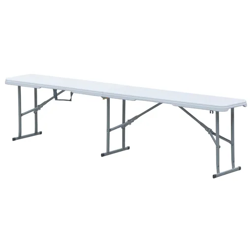 Autronic Záhradná lavička, kov, plast, biela, AZ-K1001 WT