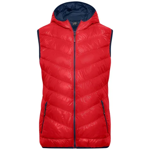 James & Nicholson (Daiber) Ľahká dámska páperová vesta JN1061 - Červená / tmavomodrá | M