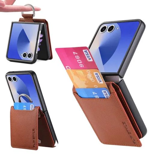 CARD Kryt s priehradkami pre karty Samsung Galaxy Z Flip7 5G tmavohnedý