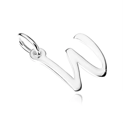 Prívesok zo striebra 925, písmeno z abecedy "W", zrkadlovolesklé