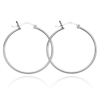 Okrúhle strieborné náušnice 925 - tenká, lesklá línia, 25 mm