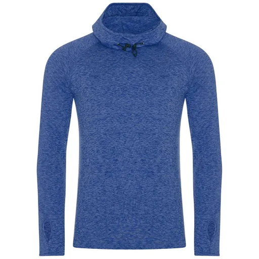 Just Cool Pánska mikina s vysokým golierom s kapucňou Cool - Kráľovsky modrý melír | XL