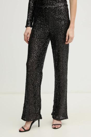 Nohavice Pepe Jeans ANGIE dámske, čierna farba, rovné, vysoký pás, PL211795