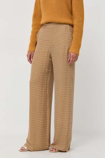 Sukňa s prímesou hodvábu MICHAEL Michael Kors oranžová farba, široké, vysoký pás