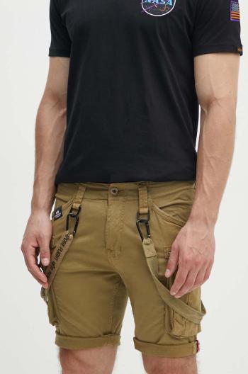 Šortky Alpha Industries pánske, zelená farba