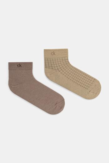 Ponožky Calvin Klein 2-pak pánske, zelená farba, 701231369