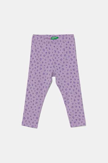 Detské legíny United Colors of Benetton fialová farba, vzorované, 3SDSGF04U