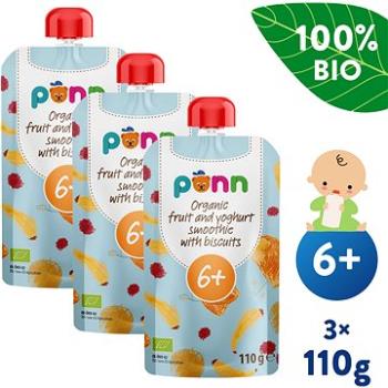 SALVEST Ponn BIO Ovocné smoothie s jogurtom a sušienkami 3× 110 g (8594200260736)