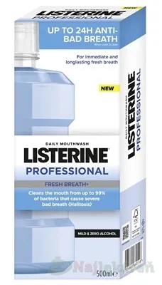 LISTERINE PROFESSIONAL Fresh Breath+ ústna voda bez alkoholu 500 ml