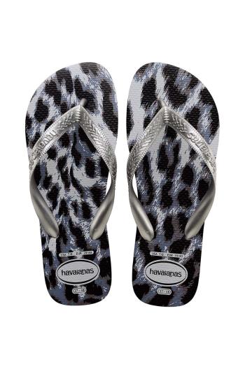 Žabky Havaianas TOP ANIMALS dámske, šedá farba, na plochom podpätku, 4132920.3499