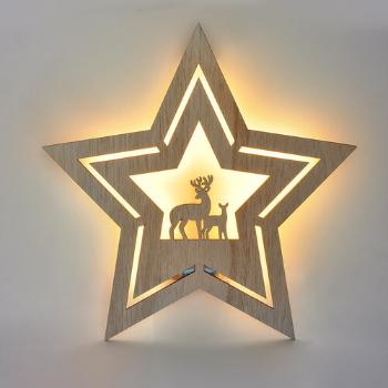 Solight LED nástenná dekorácia Vianočná hviezda, 24x LED, 2x AA 