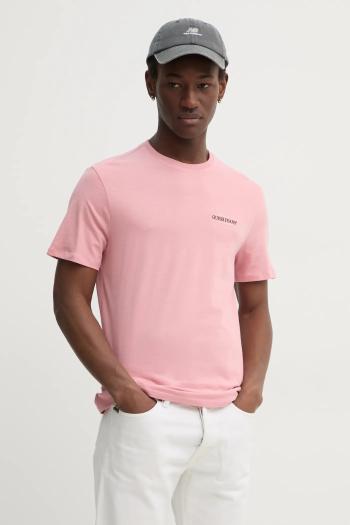 Bavlnené tričko Guess Jeans pánsky, ružová farba, s potlačou, M4YI55 K8HM0