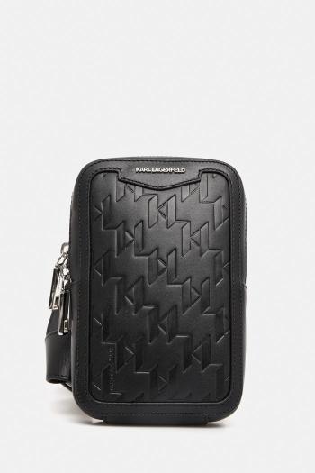 Kožená taška Karl Lagerfeld K/LOOM čierna farba, A3M30179