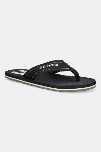 Šľapky Tommy Hilfiger TH H PADDED BEACH SANDAL čierna farba, FM0FM05536
