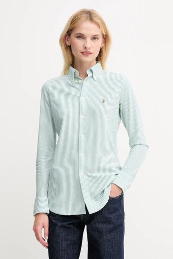 Bavlnená košeľa Polo Ralph Lauren biela farba, slim, s klasickým golierom, 211910131