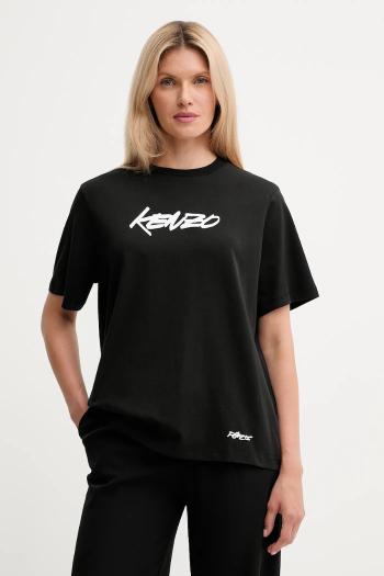Bavlnené tričko Kenzo Kenzo x Futura dámske, čierna farba, FF62TS5544SG