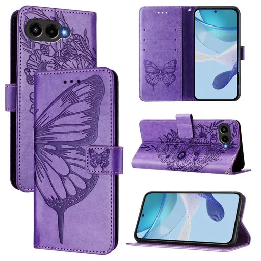 ART BUTTERFLY Peňaženkový obal pre T Phone 3 svetlofialový