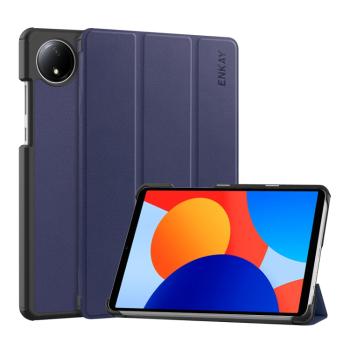 ENKAY LEATHER Zaklápací obal pre Xiaomi Redmi Pad SE 8.7 tmavomodrý