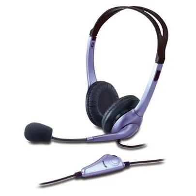 Genius HS-04S Headset, drôtový, náhlavný, mikrofón, 3,5 mm singlejack, čierno-strieborný